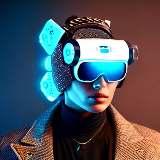 Image of a person wearing a futuristic headset